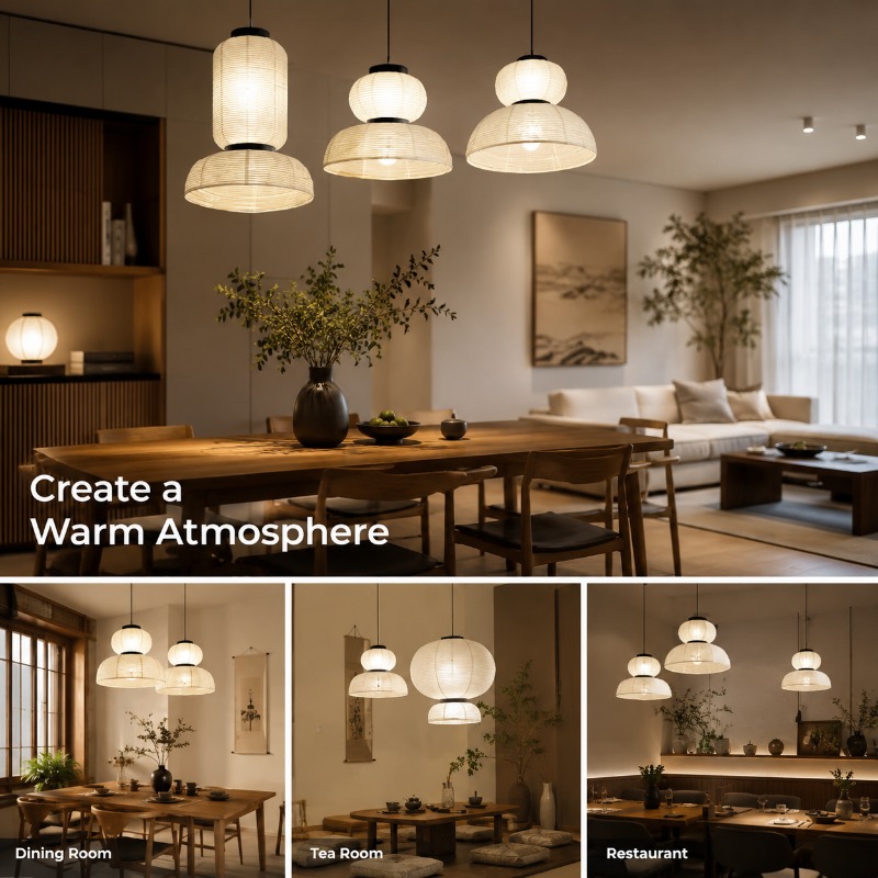 Japanese Lantern Paper - Japanese Rice Paper Pendant Light Wabi