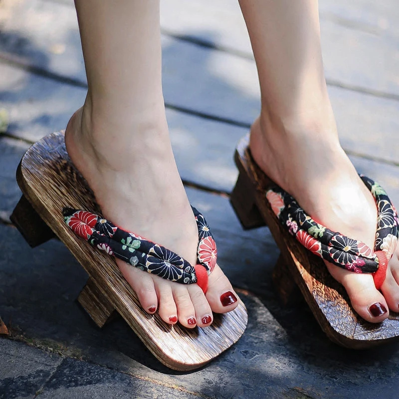 Women's Cosplay Shoes Double H - Geta Wooden Sandal avis et prix